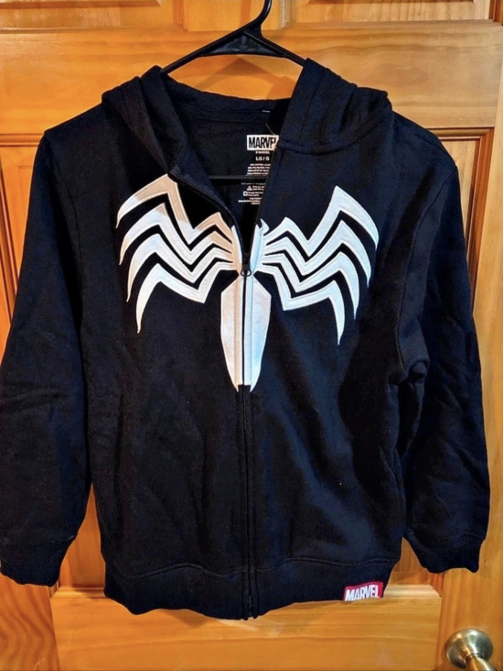 Marvel Venom Hoodie Size Youth Large 10/12 Black White New With Tags
